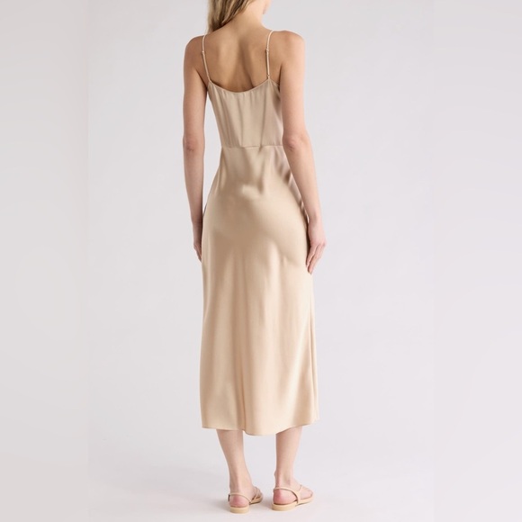 Vince Cowl Satin Midi Dress Size 8 B1817 - Picture 2 of 6